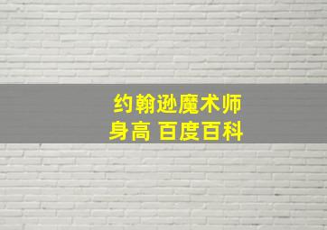 约翰逊魔术师身高 百度百科